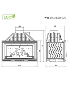 Insert à bois encastrable W16 ECO – 16,3 kW Haut rendement 80,4 % – Image 2